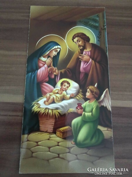 Nagyméretű kinyitható karácsonyi képeslap, használt
