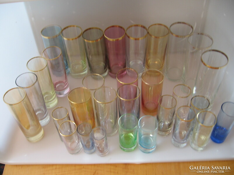 Retro mixed colored tube glass package 31 pcs