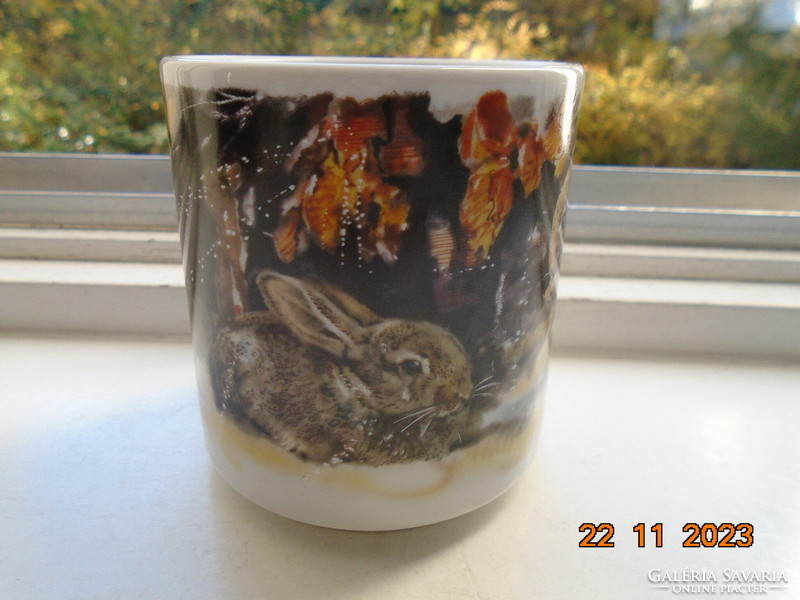 Vintage autumn mood West German bunny cup, from the Seltmann wildlife series
