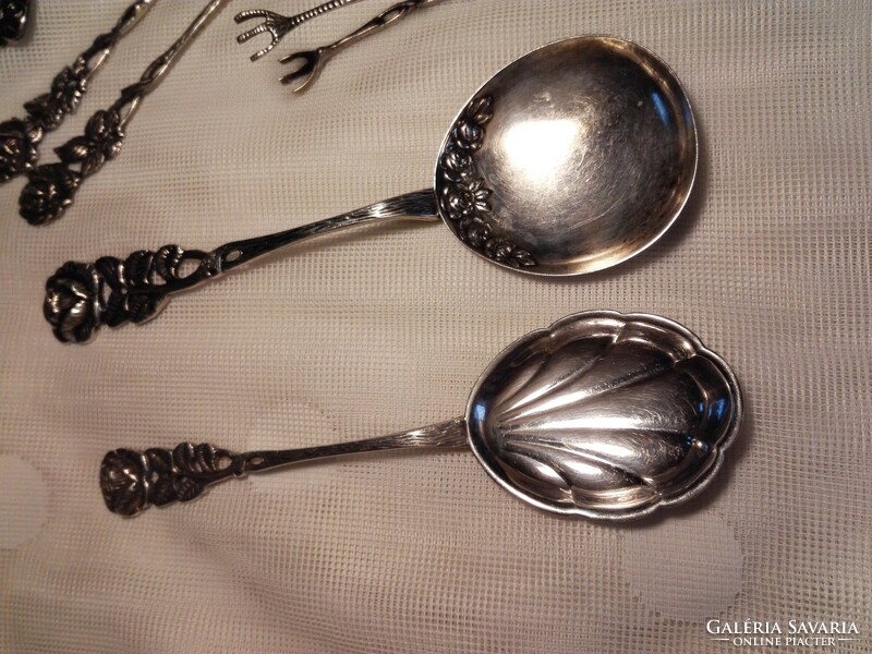 Antique, silver spoon.../800-As/, rose holder...2 pcs