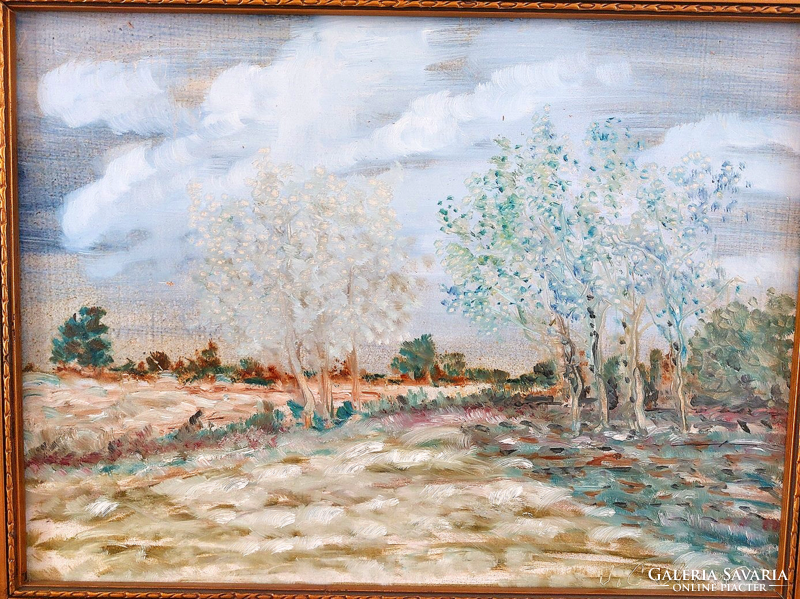 (K) Major Kálmán J.C. Major tájkép festmény 48x38 cm kerettel