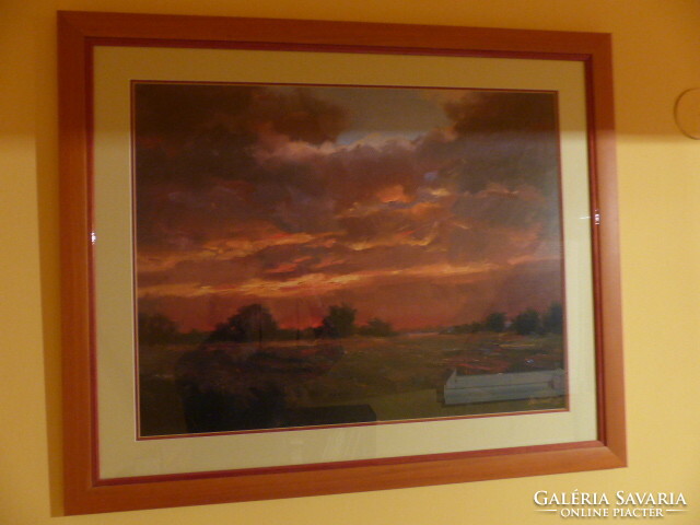 76x92 cm óriás festmény reprodukció Greg Cartmell: Fire in the Sky keretezés áron