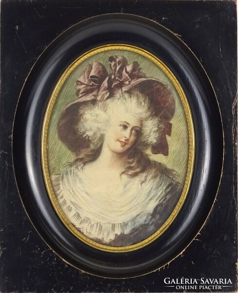 1O950 antique Biedermeier silk painting
