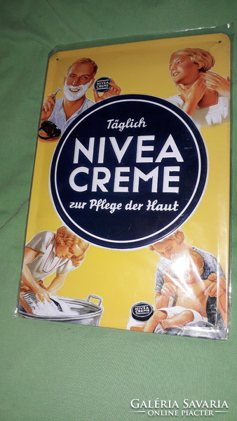 Beautiful Nivea rare embossed metal plate ornament wall picture advertising sign 29x20 cm according to the pictures 3.