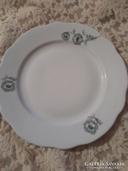 Zsolnay  Zöld virágos lapos tányér