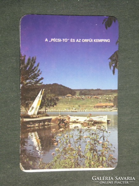 Card calendar, Mecsek tourist, Pécs lake, Orfű camping, 1984, (3)