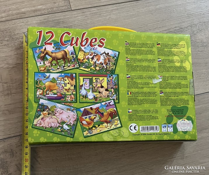 Animal 12-piece cube in a puzzle box - 6 pictures - like new