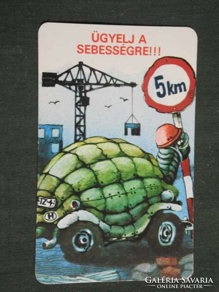Card calendar, occupational health and safety department, graphic artist, humorous, turtle, 1985, (3)