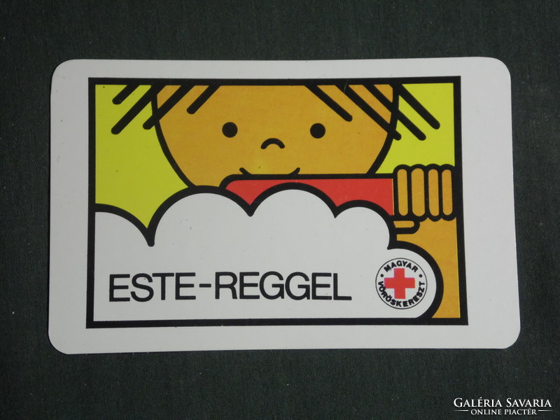 Card calendar, Hungarian Red Cross, brush teeth, graphic design, 1984, (3)