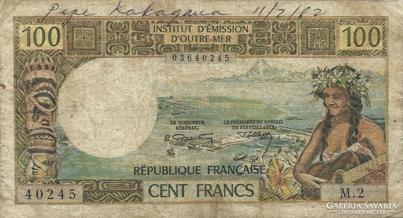 20 frank francs 1971 Tahiti Papeete Francia Polinézia Ritka