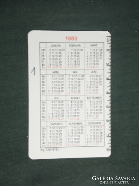 Card calendar, orwo film factory from the NDK, parrot, 1983, (3)