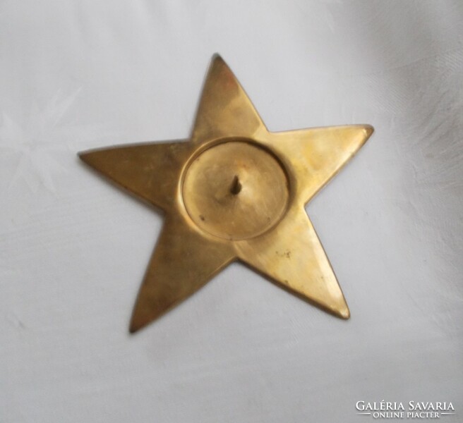 Copper, star-shaped candle holder