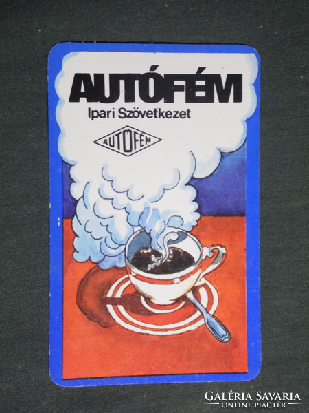 Card calendar, automotive metal industry cooperative, graphic artist, coffee maker, 1984, (3)