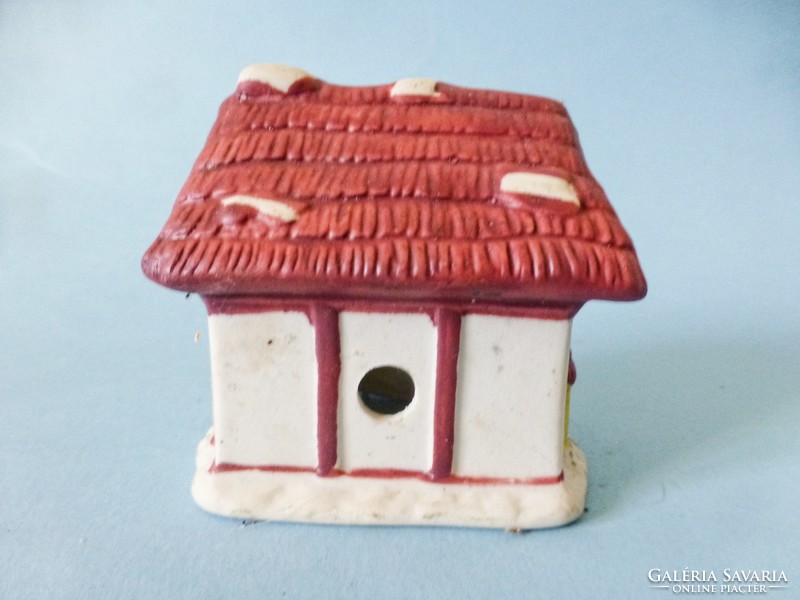 House-shaped ceramic candle holder