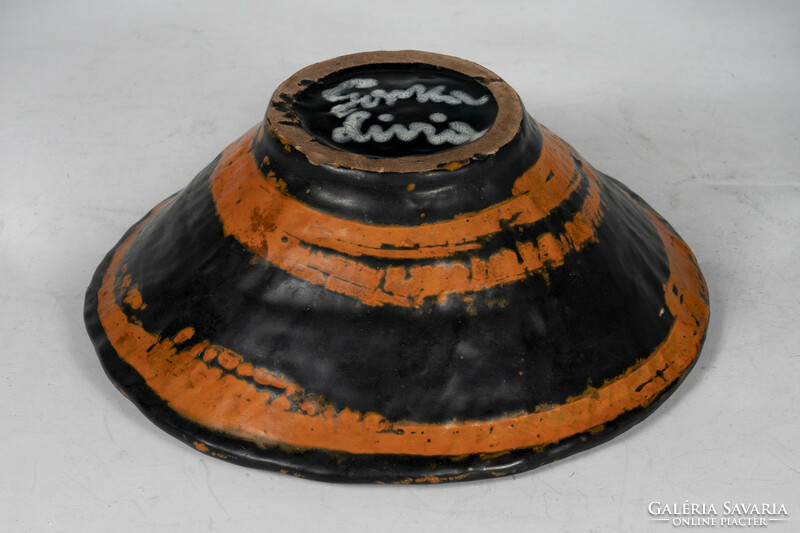 Gorka livia - orange - black round bowl