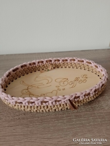 Crochet oval tray