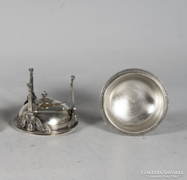 Silver antique empire style spice holder in a pair