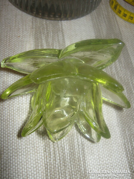 Green lotus flower glass candle holder candle holder