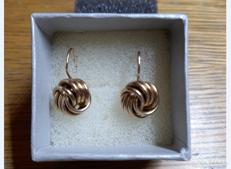 Antique braided rose gold earrings
