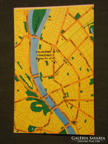 Card calendar, cartographic map company, Budapest map details, 1985, (3)