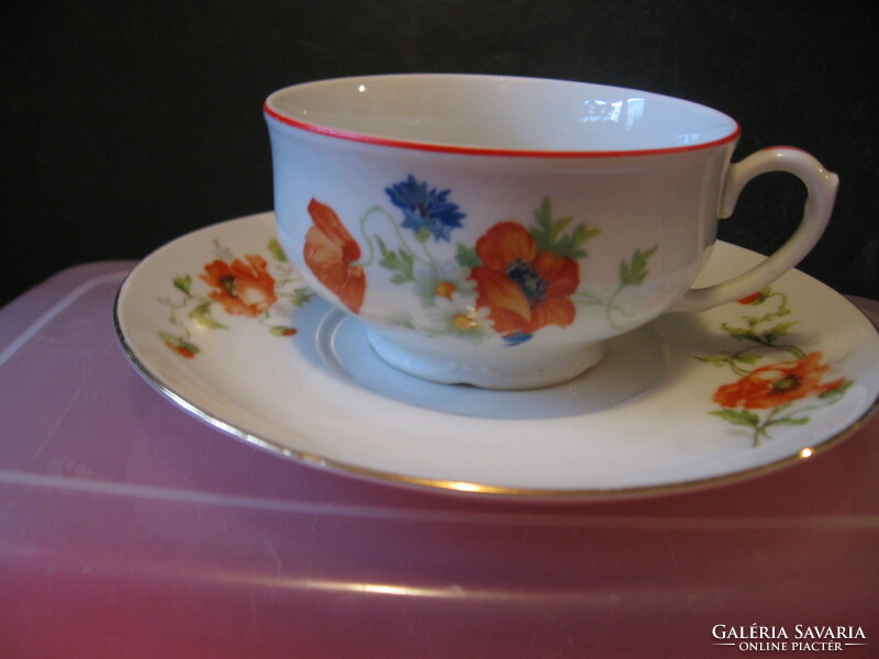 Retro mz poppy, daisy, cornflower porcelain cup set