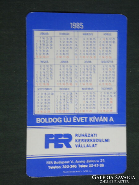 Card calendar, male clothing fashion store, specialty store, Budapest, male, female model, 1985, (3)