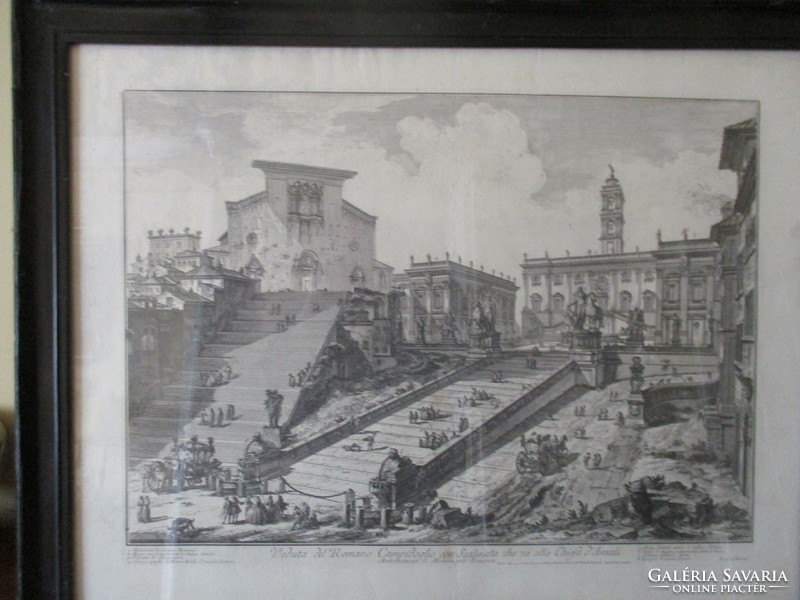 Árengedmény! Luigi Piranesi: Róma, Kapitóliumi tér (Piazza del Campidoglio), rézmetszet