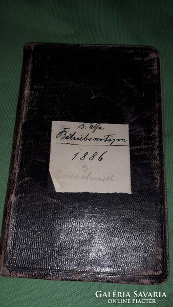1886. Baglyosalja antique leather-bound notebook with miner's production entries as shown in the pictures