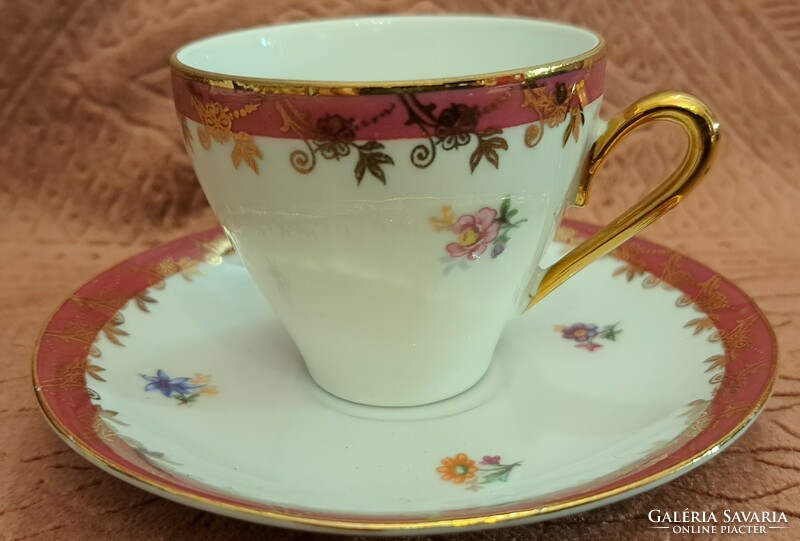 6 porcelain coffee cups with saucers (m4330)