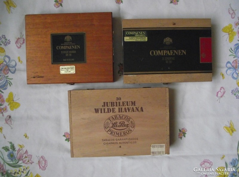 Cigar wood box 3pcs (havana compaenen)