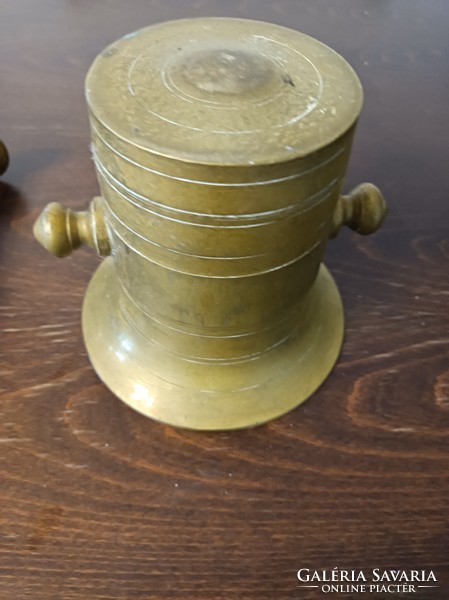 Copper mortar and pestle, early 1900s.