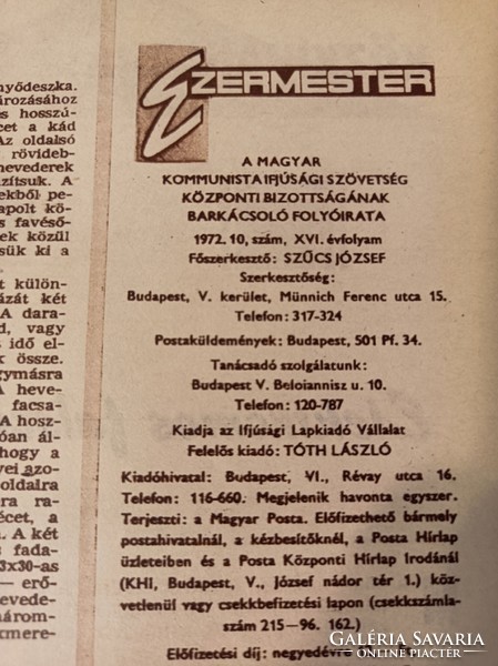 1972 / OKTÓBER EZERMESTER/ SZÜLETÈSNAPRA/KARÀCSONYRA.
