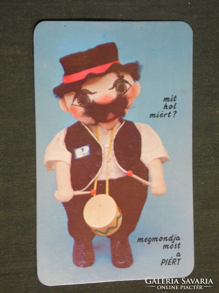 Kártyanaptár,Piért papír írószer vállalat, reklám figura,baba,,1985,   (3)