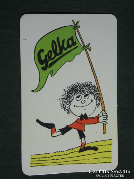 Kártyanaptár, Gelka háztartásigép szerviz,grafikai rajzos, reklám figura,1985,   (3)