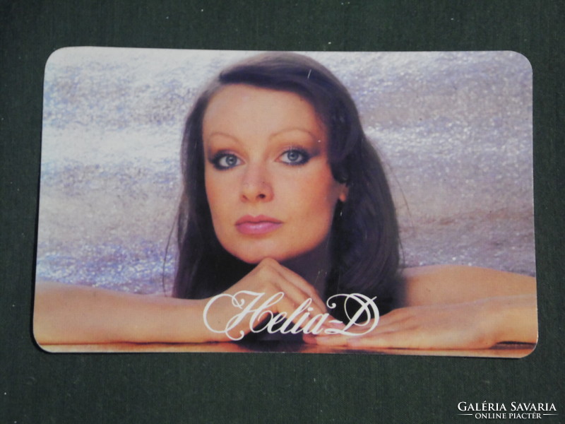 Kártyanaptár, Helia-D kozmetikai vállalat, erotikus női modell,1986,   (3)