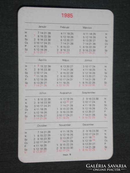 Card calendar, Budapest printing company, Budapest, 1985, (3)