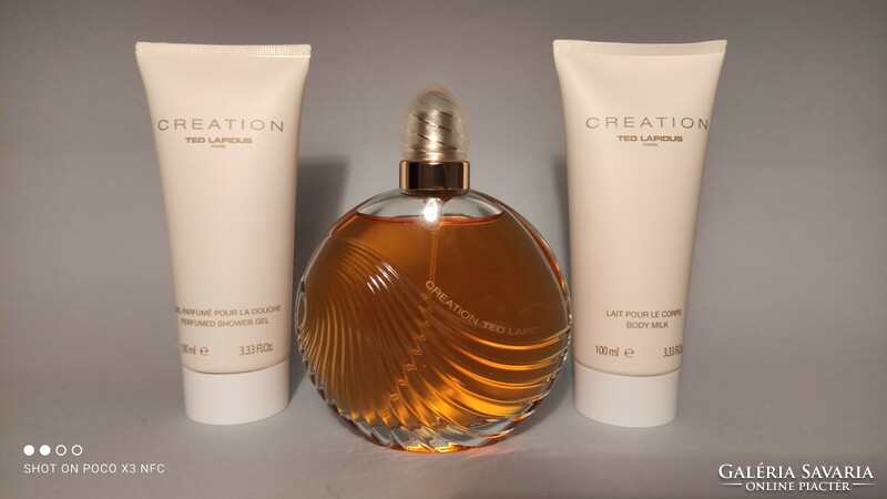 Vintage Creation Ted Lapidus szett dobozában parfüm + testápoló + tusfürdő ajándék szett