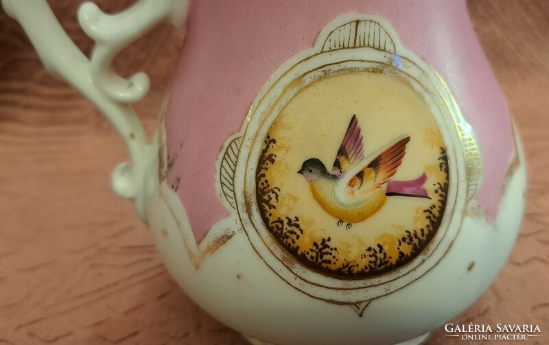 Antik madaras porcelán kiöntő (M4329)