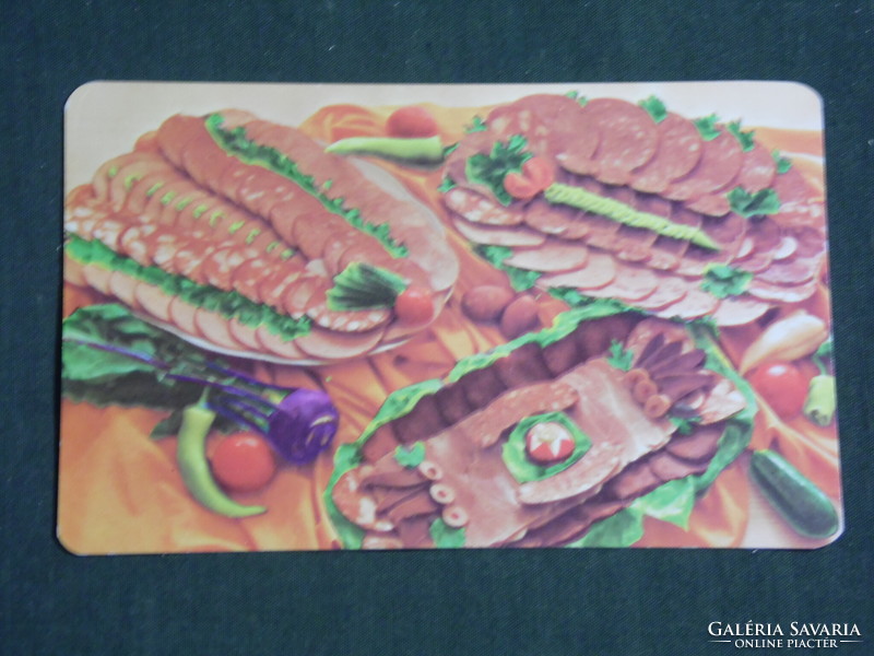 Card calendar, Fejér county meat industry company, Székesfehérvár, sliced, salami, 1985, (3)