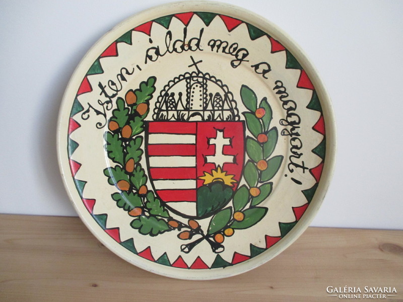 Kerámia fali tányér magyar címer