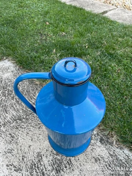 Blue enameled enameled 7 liter jug from Jászkiséri Ceglédi kanna antique heirloom