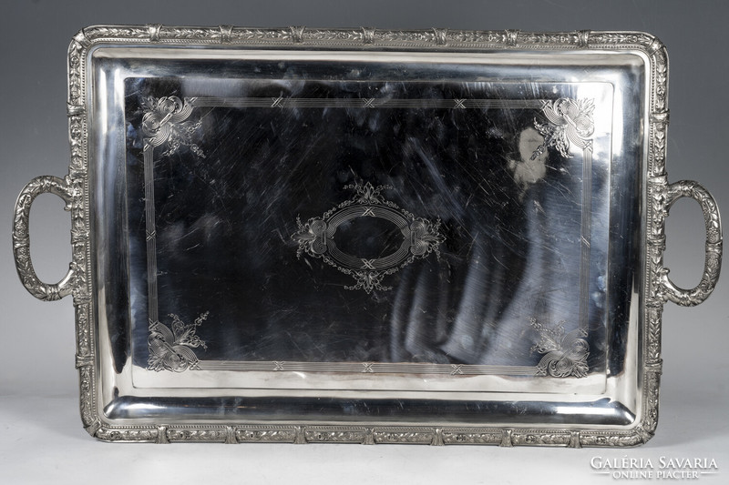 Silver giant tray with handles