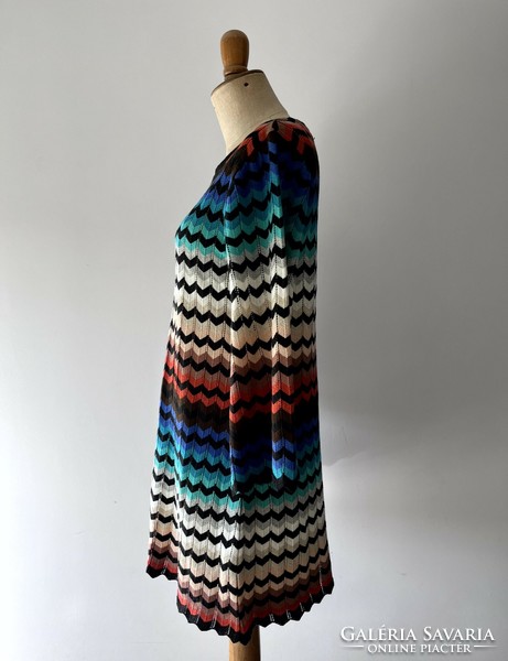 New Missoni style, knitted, colorful, long-sleeved, loose dress, tunic m/l