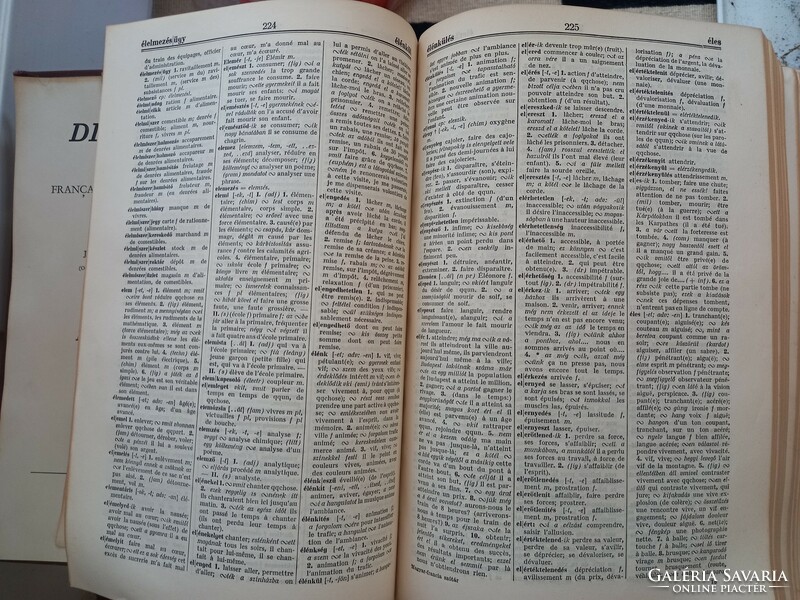 Antique Hungarian-French large dictionary from 1942, dante