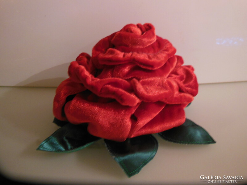 Rose - large - 20 x 12 cm - velvet - beautiful - dark red - Austrian - flawless