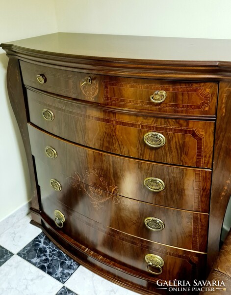 Inlaid chest of drawers with 2 bedside tables in good condition for sale in Győr