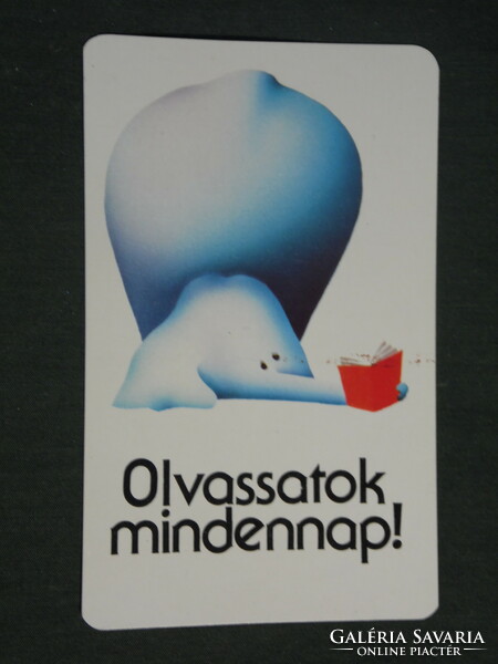 Card calendar, book publishing company, graphic artist, humorous, elephant, 1986, (3)