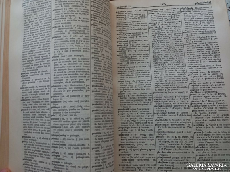 Antique Hungarian-French large dictionary from 1942, dante