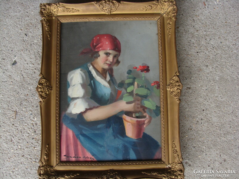István Szasz - girl with the flower