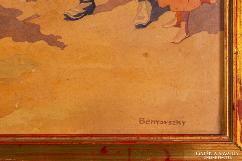 Benyovszky István (1898-1969): Mulatók, akvarell